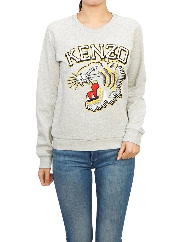 Kids Tiger Logo Sweatshirt Grey - KENZO - BALAAN 5