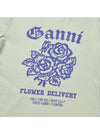 Flower Logo Cotton Short Sleeve T-Shirt Light Mint - GANNI - BALAAN 4