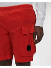 Men's Lens Wappen Chrome Beach Shorts Red - CP COMPANY - BALAAN 3