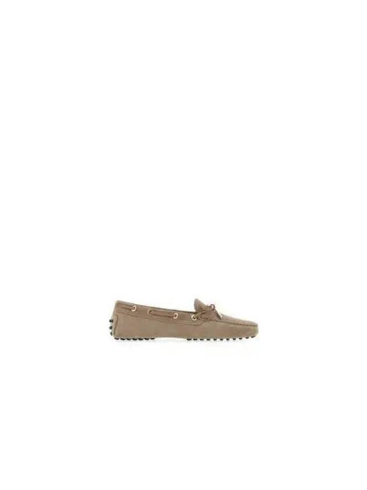 Gommino Suede Driving Shoes Beige - TOD'S - BALAAN.