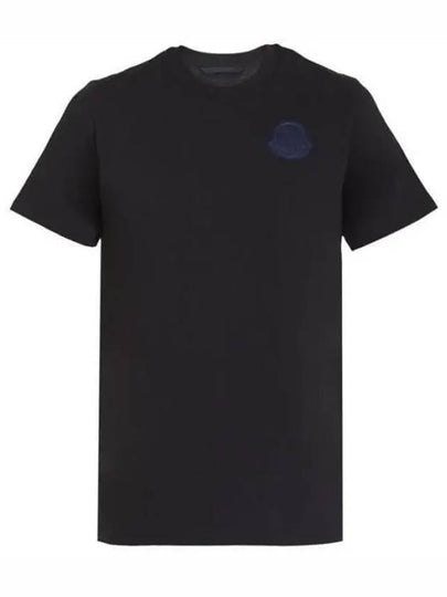 Logo Patch Cotton Jersey Short Sleeve T-Shirt Black - MONCLER - BALAAN 2