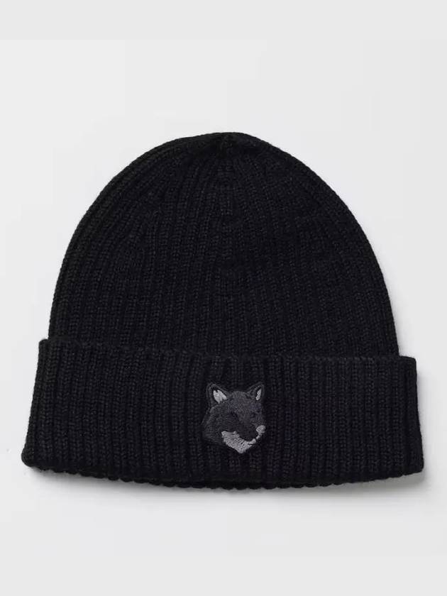 Wool Fox Head Beanie Black - MAISON KITSUNE - BALAAN 2