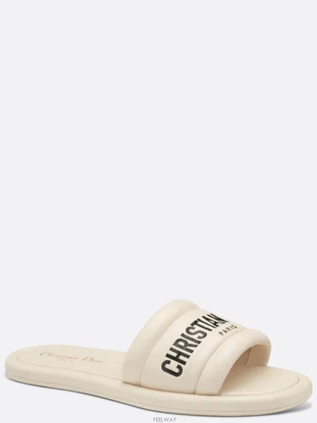 Every-D Embossed Lambskin Slippers White - DIOR - BALAAN 3