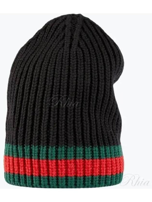 Web Wool Beanie Black - GUCCI - BALAAN 2