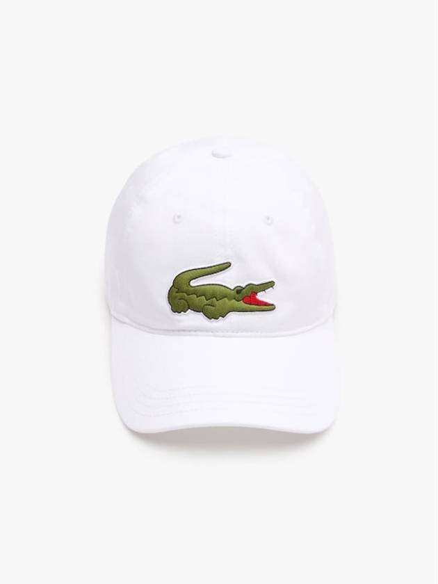 Embroidered Logo Organic Cotton Ball Cap White - LACOSTE - BALAAN 2