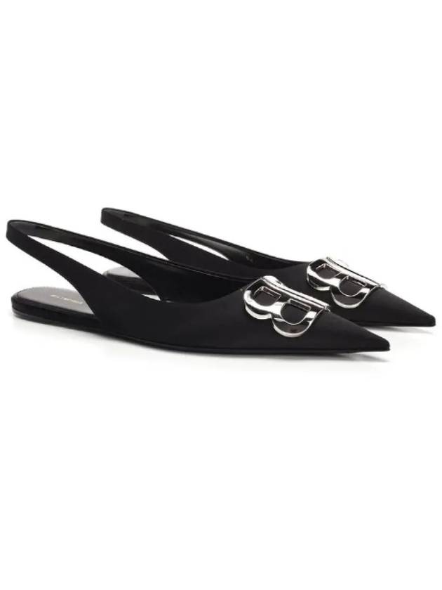 Women's BB Logo Slingback Flat Black - BALENCIAGA - BALAAN 4