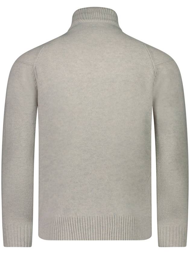 Lambswool GRS Half Zipped Knit Top Grey - CP COMPANY - BALAAN 3