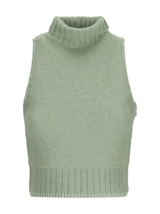 SLEEVELESS CROP TOP IN SOFT KNIT - PINKO - BALAAN 1