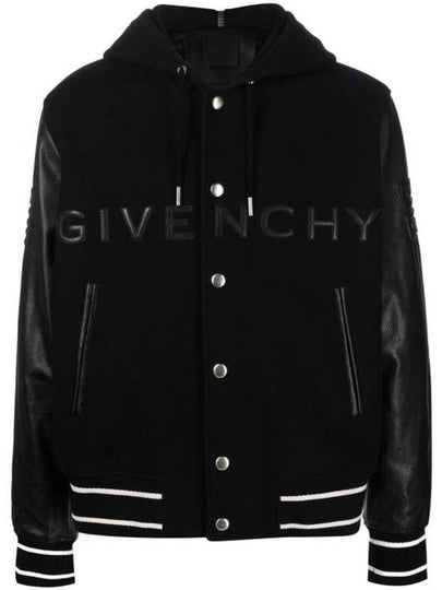 Men's Wool Blend Bomber Jacket Black - GIVENCHY - BALAAN 2