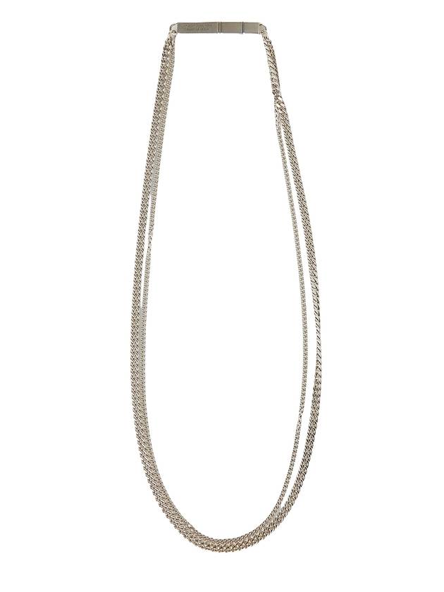 Double Curb Chain Logo Necklace Silver - BOTTEGA VENETA - BALAAN 1