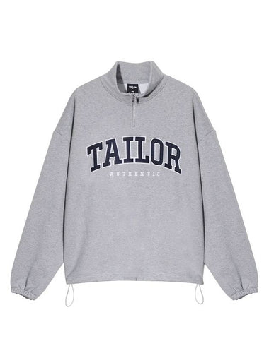 Envy Half Zip-Up Oversized Fit Sweatshirt Melange - TAILOR STUDIO - BALAAN 1