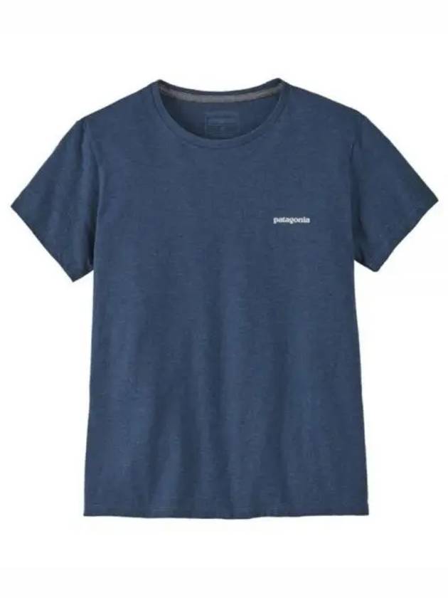 Women's P 6 Logo Responsible Short Sleeve T Shirt Utility Blue - PATAGONIA - BALAAN 2