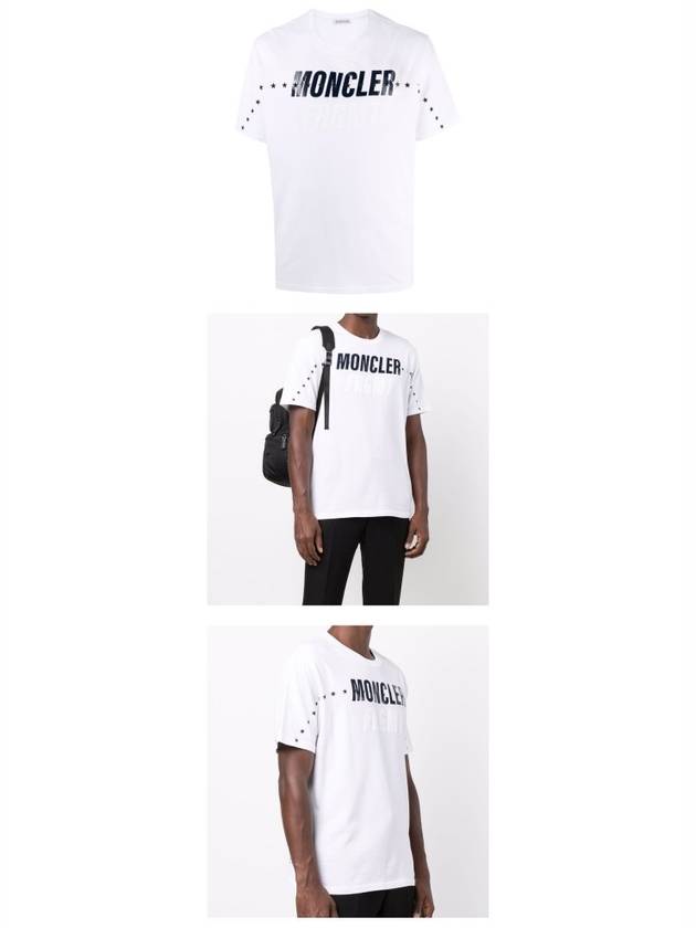 fragment oversized logo print short sleeve t-shirt white - MONCLER - BALAAN.