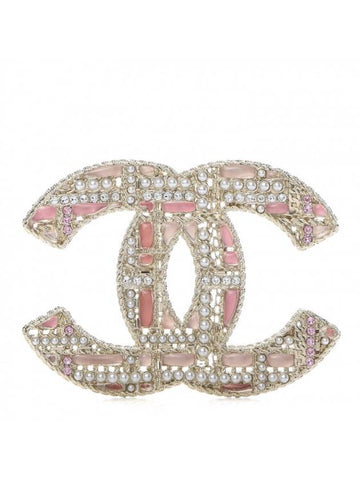 CC Crystal Pearl Brooch Pink - CHANEL - BALAAN 1