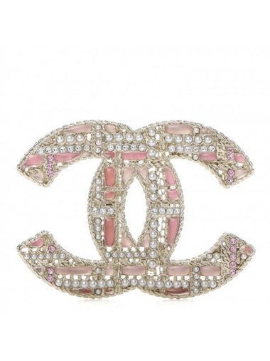 CC Crystal Pearl Brooch Pink - CHANEL - BALAAN 1