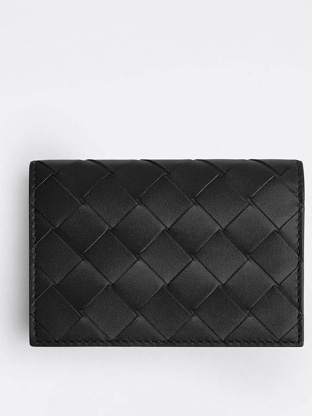 Intrecciato Folding Card Wallet Black - BOTTEGA VENETA - BALAAN 2