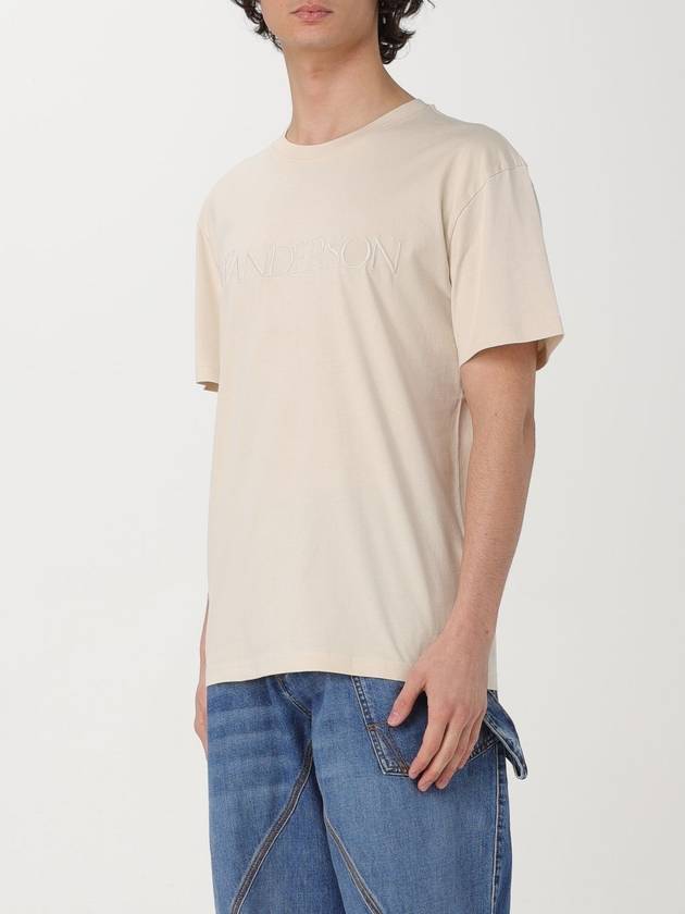 Embroidered Logo Cotton Short Sleeve T-Shirt Beige - JW ANDERSON - BALAAN 5