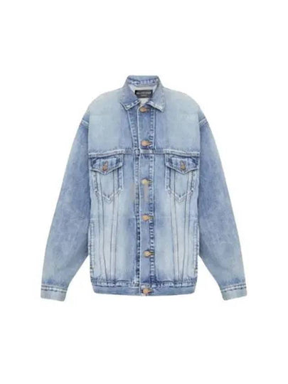 Back Spray Logo Denim Jacket Blue - BALENCIAGA - BALAAN 2