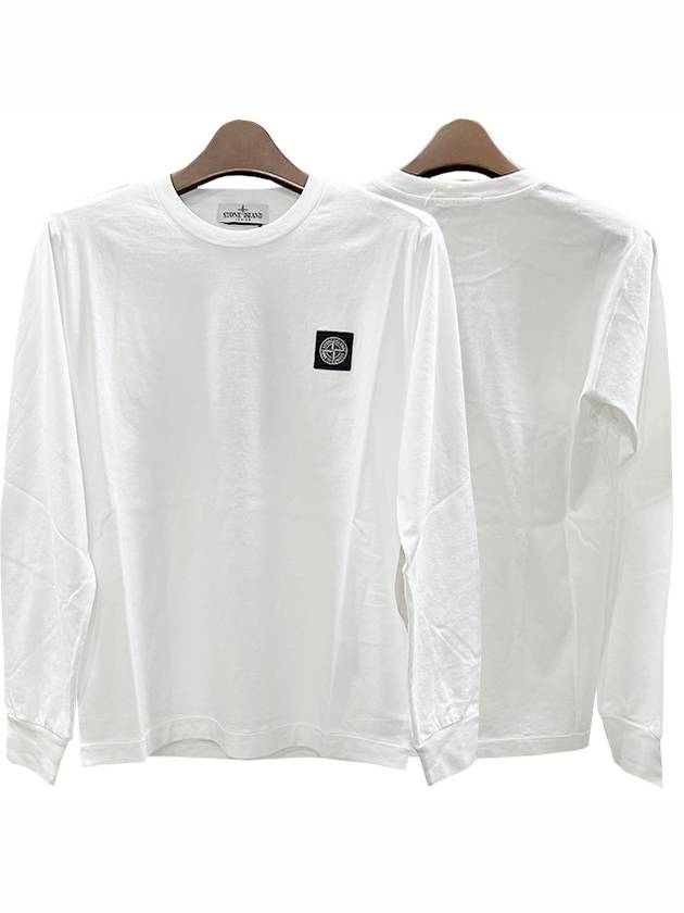 Kids Stone Logo Patch Long Sleeve T-Shirt White - STONE ISLAND - BALAAN 2