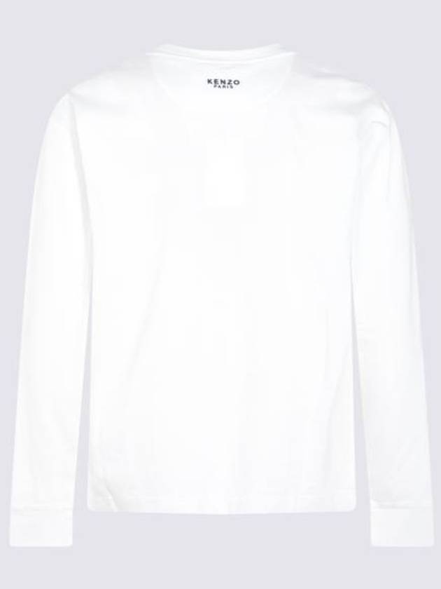 Boke Flower Embroidery Cotton Long Sleeve T-Shirt White - KENZO - BALAAN 3