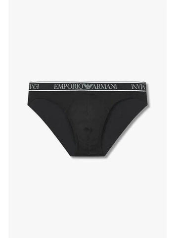 UNDERWEAR Men s Textured Logo Banding Briefs Black - EMPORIO ARMANI - BALAAN 1