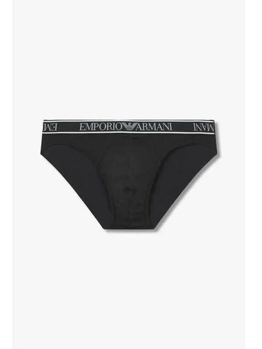 UNDERWEAR ARMANI Max Men s Textured Logo Banding Briefs Black - EMPORIO ARMANI - BALAAN 1