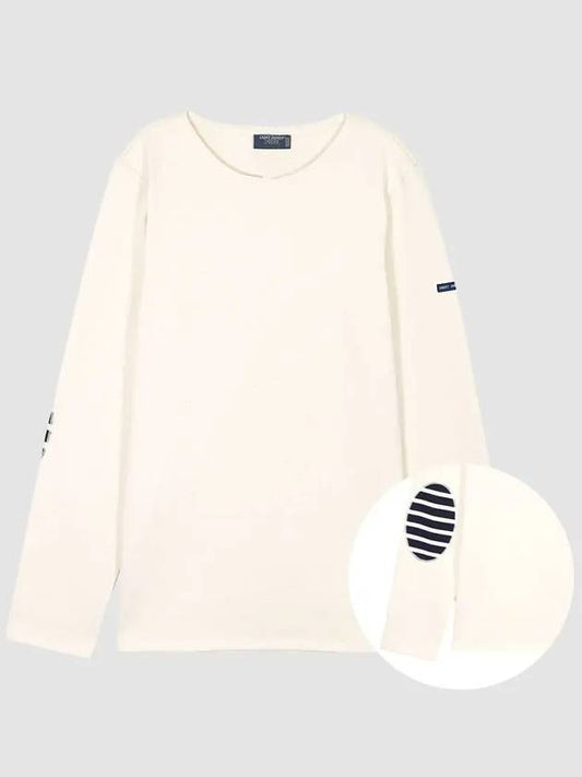 Merid Mode Elbow Patch Long Sleeve T-Shirt Ivory - SAINT JAMES - BALAAN