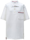 RWB Pocket Interlock Cotton Short Sleeve Polo Shirt White - THOM BROWNE - BALAAN 3