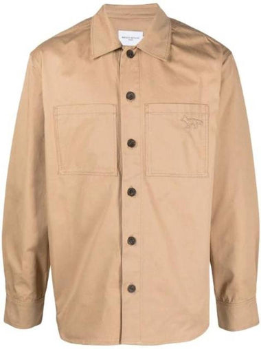 Button Up Shirt Jacket Beige - MAISON KITSUNE - BALAAN 1