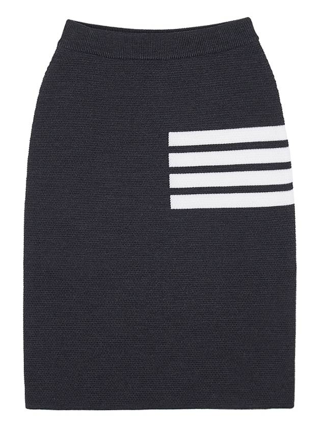 Women's Fine Merino Wool 4 Bar Stitch Pencil Skirt Dark Grey - THOM BROWNE - BALAAN 11