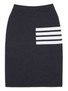 Women's Fine Merino Wool 4 Bar Stitch Pencil Skirt Dark Grey - THOM BROWNE - BALAAN 10