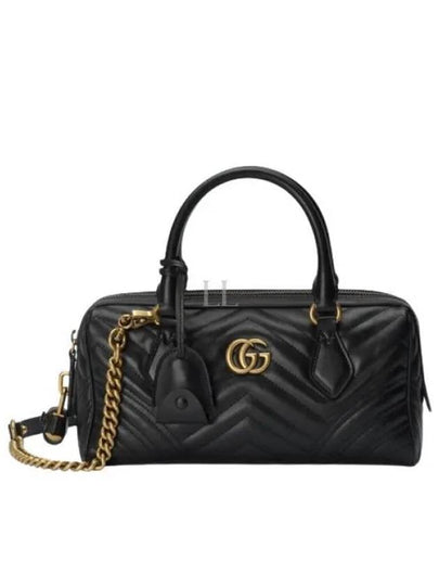 GG Marmont Small Top Handle Bag Black - GUCCI - BALAAN 2