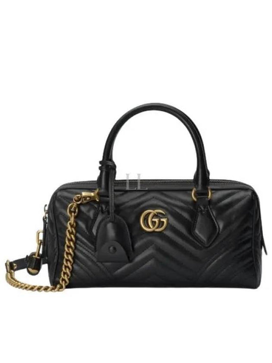 GG Marmont Small Top Handle Bag Black - GUCCI - BALAAN 2