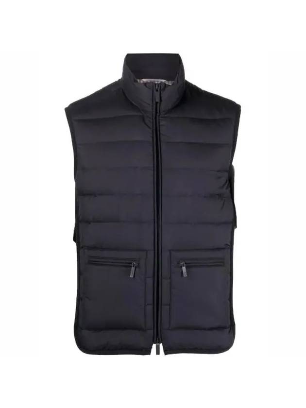 RWB Tab Zip-Up Pocket Vest Navy - THOM BROWNE - BALAAN.