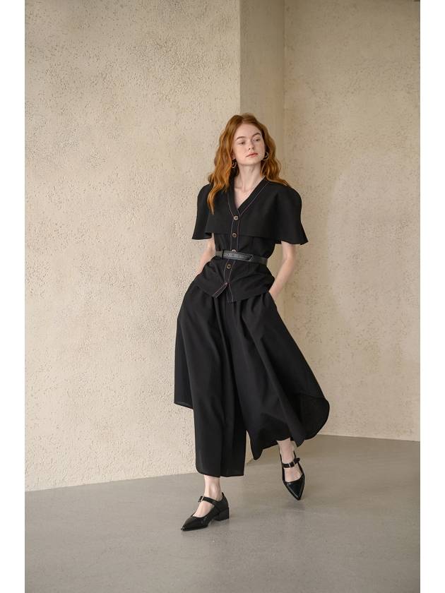 Caigienne Wide Volume Banding Skirt Pants_Black - CAHIERS - BALAAN 5