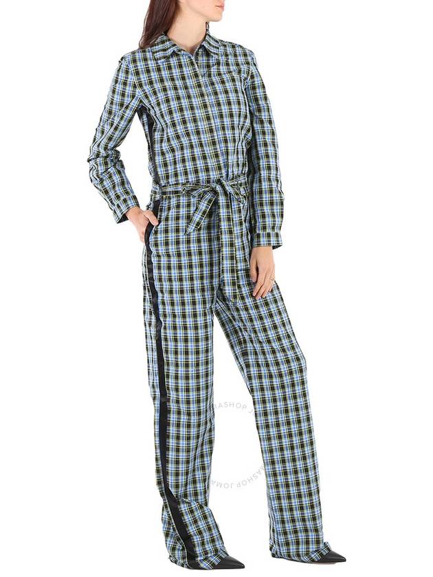 Women's Check Tie Jumpsuit Green - BURBERRY - BALAAN 4