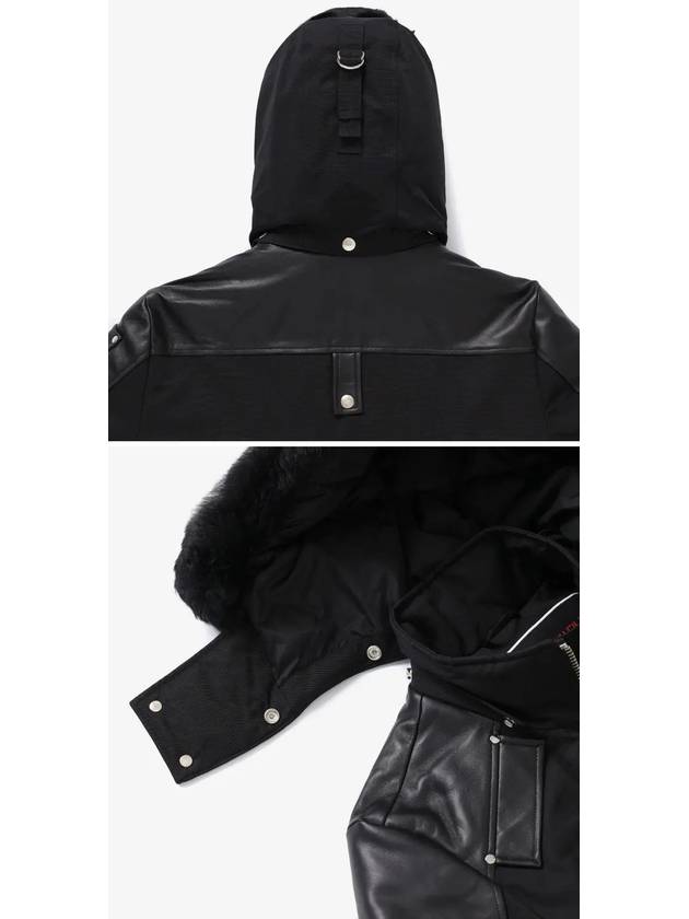 Park Vista Leather Trimmed Bomber Jacket Black - MOOSE KNUCKLES - BALAAN 4