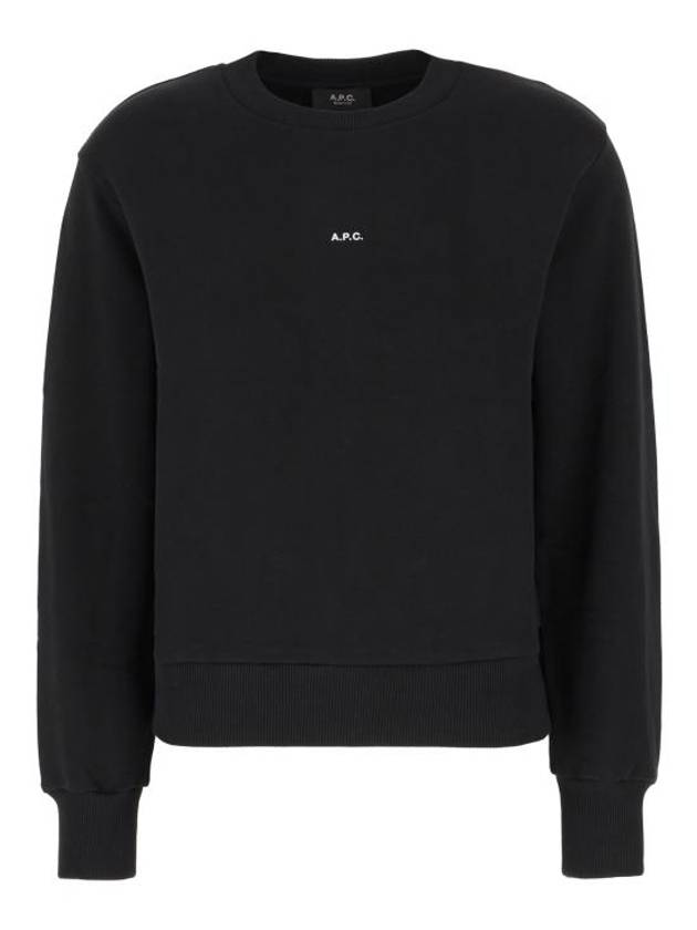 Boxy Micro Logo Sweatshirt Black - A.P.C. - BALAAN 1