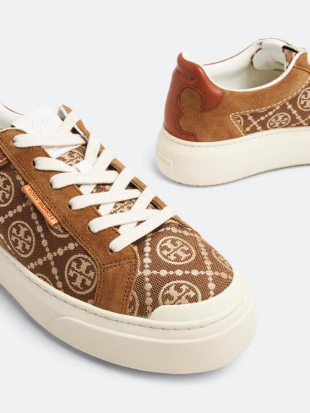 Ladybug Monogram Low Top Sneakers Brown - TORY BURCH - BALAAN 3