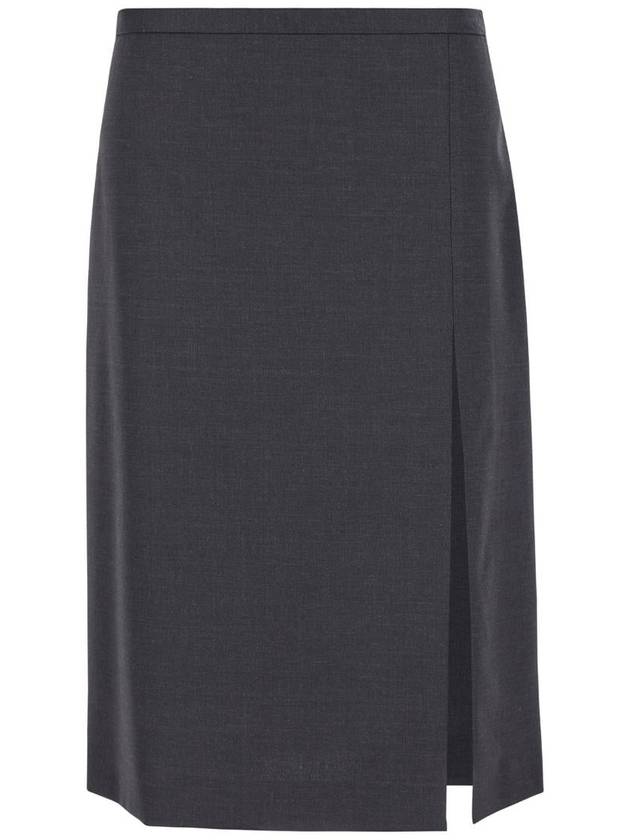 Grey Pencil Skirt With Slit In Wool Blend Woman - PHILOSOPHY DI LORENZO SERAFINI - BALAAN 1