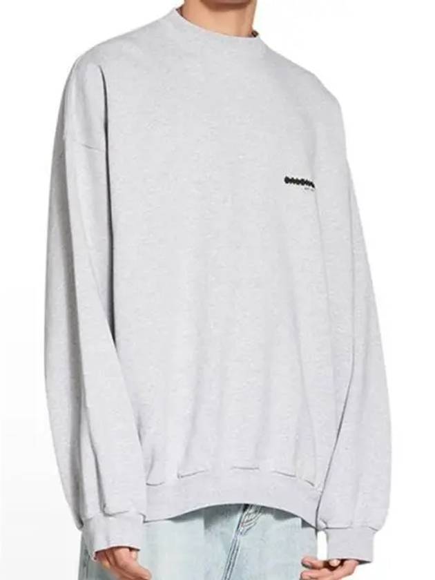 Logo Print Cotton Oversized Sweatshirt Grey - BALENCIAGA - BALAAN 2