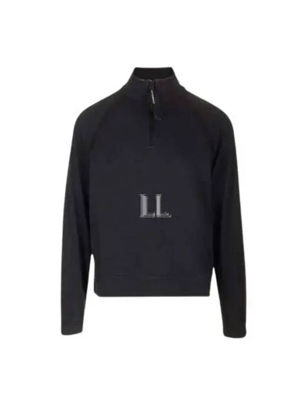 Light Fleece Half Zipped Sweatshirt Black - CP COMPANY - BALAAN 2