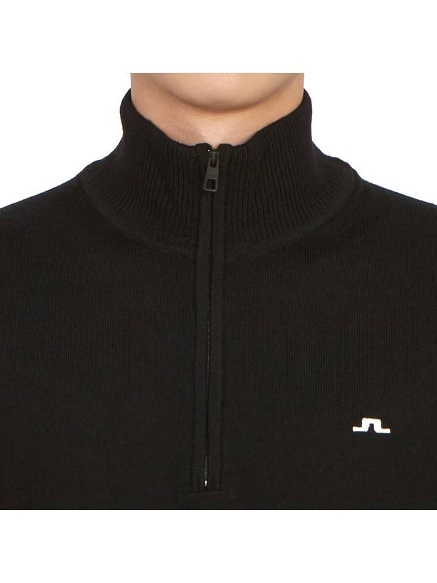 Kian Half Zip-Up Knit Top Black - J.LINDEBERG - BALAAN 7