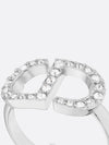 Petite CD Metal White Crystal Ring Silver - DIOR - BALAAN 4