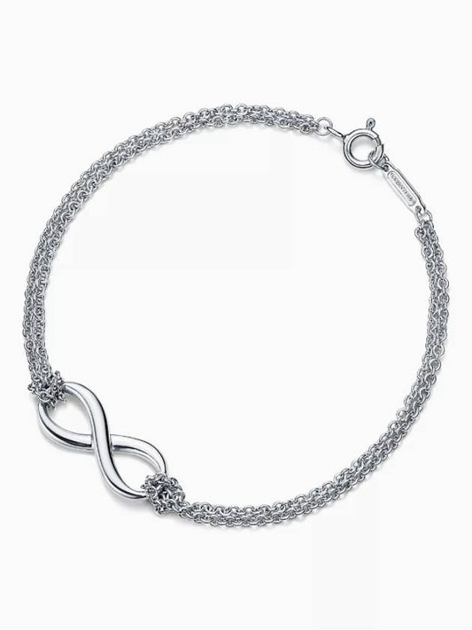 Infinity Double Chain Bracelet Silver - TIFFANY & CO. - BALAAN.