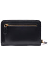 Vitello Gold Logo Zip Around Medium Wallet Black - PRADA - BALAAN 5