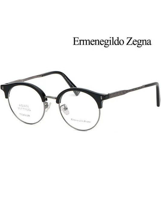 Zegna Glasses Frame EZ5111D 001 Titanium Men's Lower Gold Frame - ERMENEGILDO ZEGNA - BALAAN 1