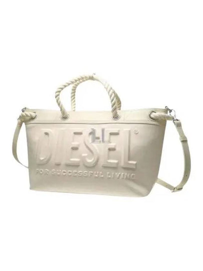 Rope Handle Medium Denim Tote Bag White - DIESEL - BALAAN 2