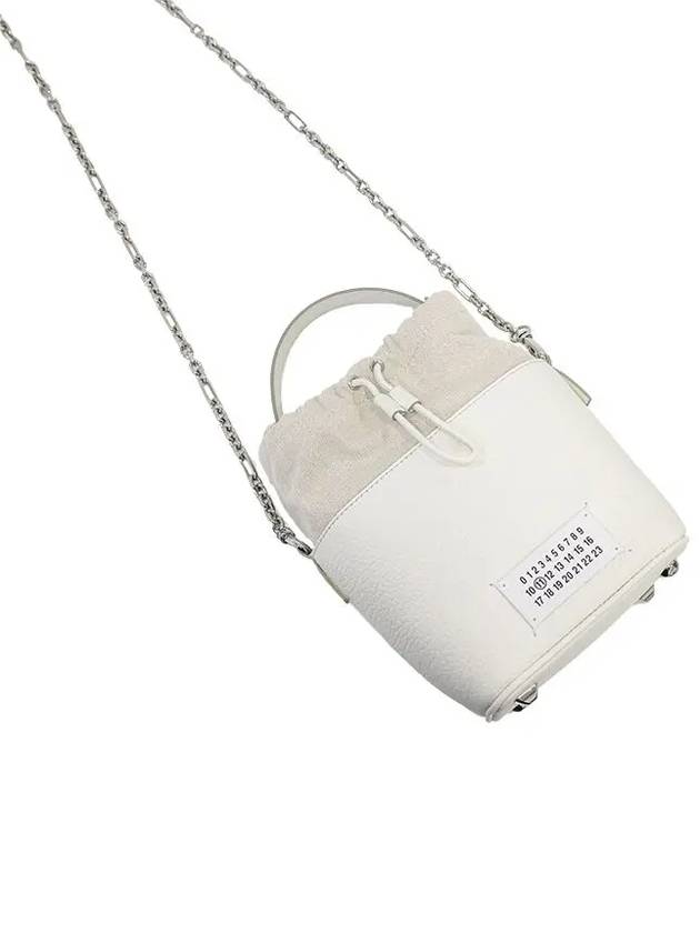 5AC Number Logo Texture Leather Bucket Bag Ivory - MAISON MARGIELA - BALAAN 6