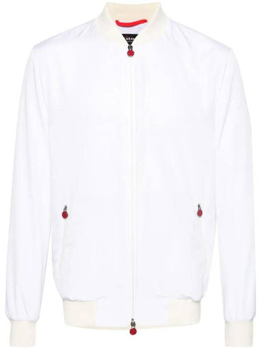 Men's Technical Fabric Bomber Jacket White - KITON - BALAAN 1